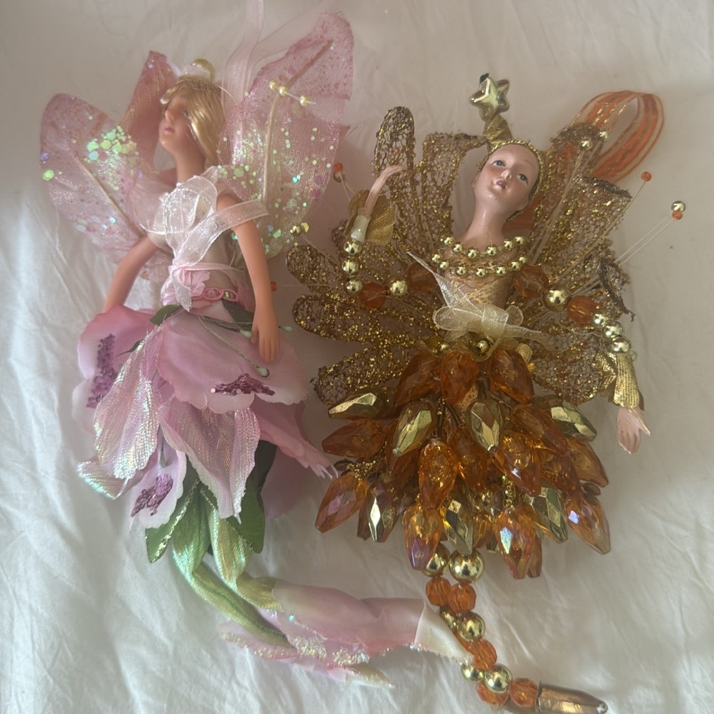 Two Fairy Dolls with Glitter Wings